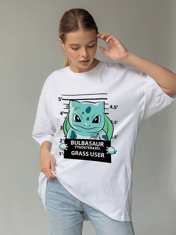 Unisex Oversized "Grass User" T-Shirt – 100% French Terry Cotton