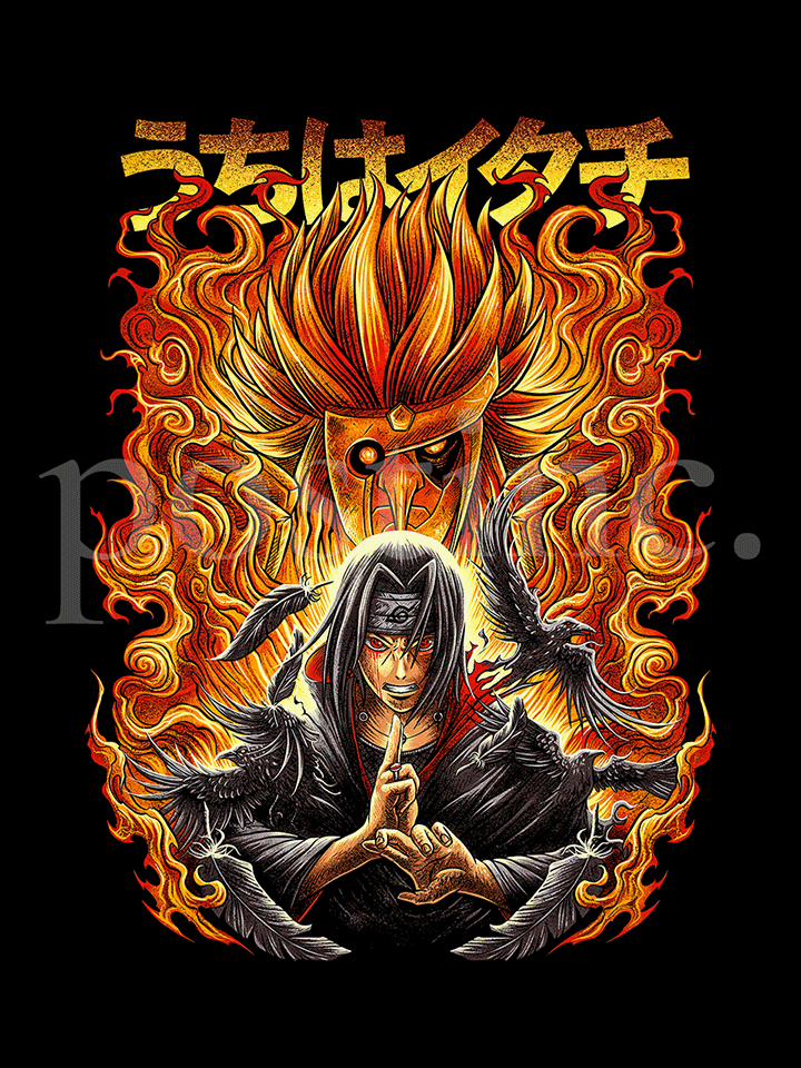 🔥 Itachi Oversized T-Shirt – 100% French Terry Cotton | Anime Streetwear